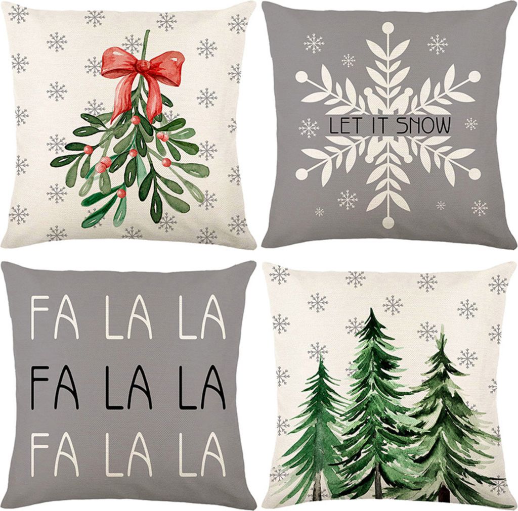 Kissenbezüge 45x45 cm Kissenhüllen 4er Set, Deko Kissenbezüge für Sofa Zimmer Zierkissenbezüge