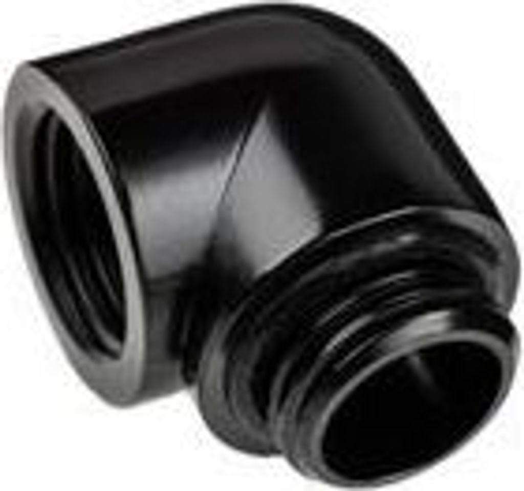 Alphacool 17594, Anpassung, Messing, Schwarz, 1/4", 90°, Weiblich