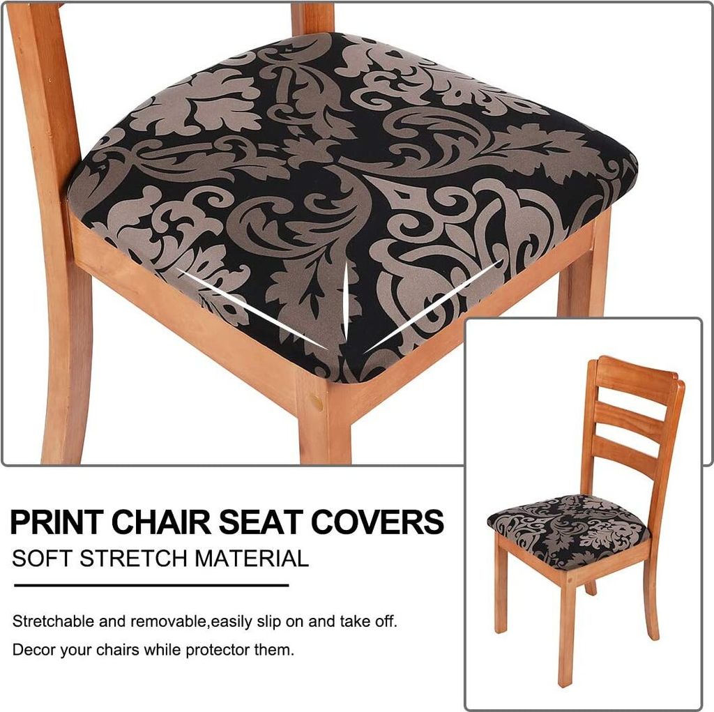 Papasgix Stuhlhussen 6er Set - Stretch Bezüge Für Esszimmerstühle Hellblaue Blätter