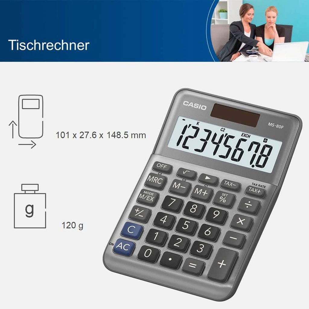 CASIO MS-80F Tischrechner 8-stellig Steuer Quadratwurzel