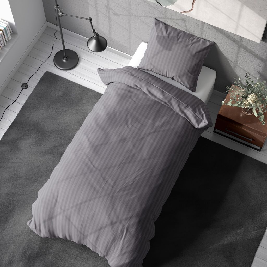 2-tlg Premium Damast Bettwäsche 155x220 + 80x80 cm mit YKK Produktbild 6