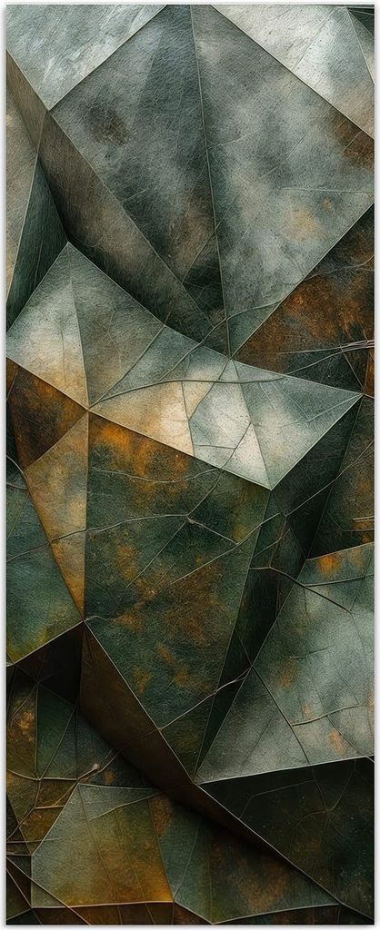 Glasbild 50x125cm in XXL für Wohnzimmer, Schlafzimmer Motiv Geometrische Abstraktion