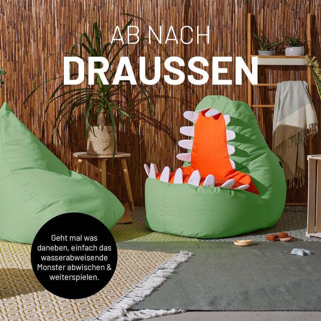 LUMALAND Animal Line Kindersitzsack Dino - Pastell Grün Produktbild 6