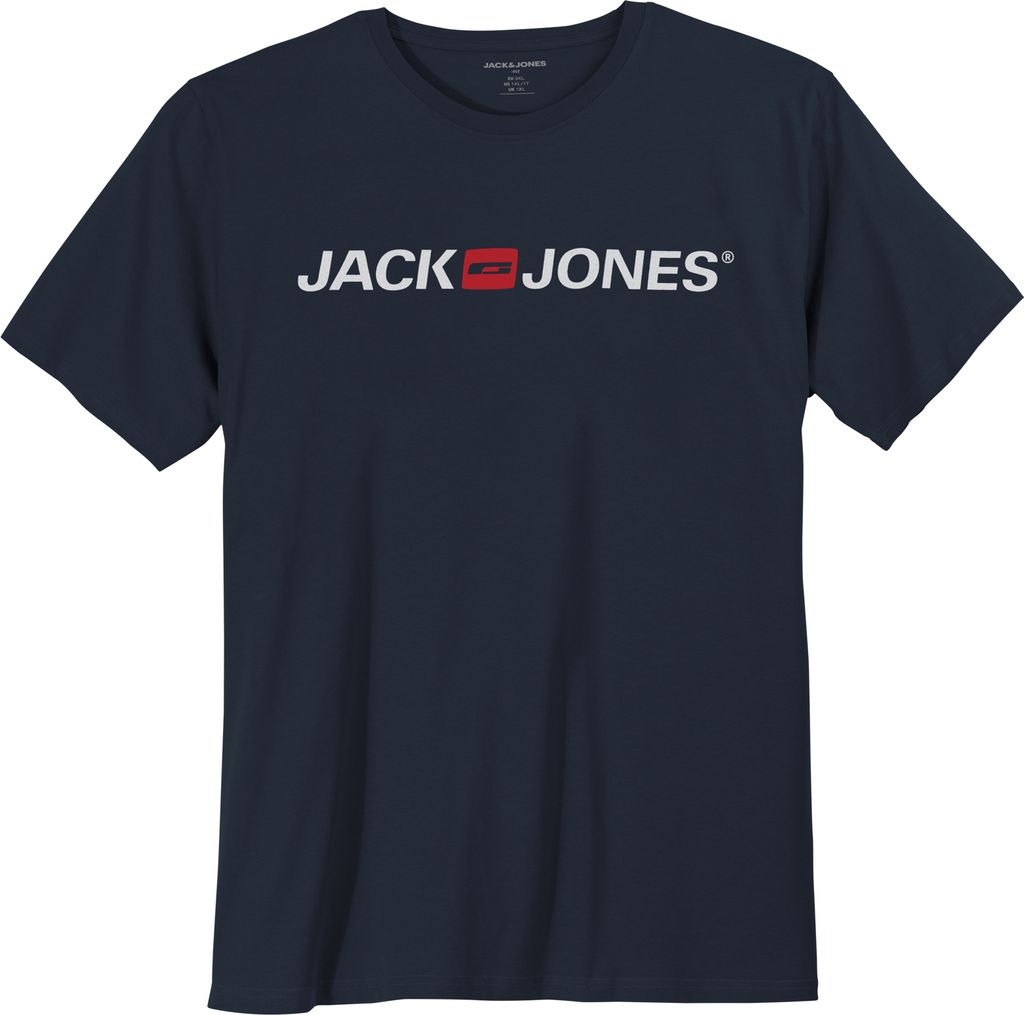 Jack&Jones T-Shirt navy Logodruck Übergröße JJECORP