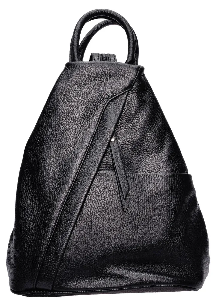 Sac à dos chic en cuir noir Isabella Rhea IR 190 pour citadine active