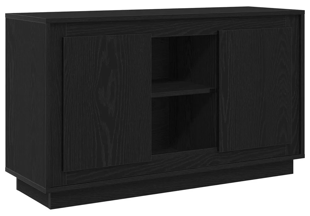 Meuble Bas de Rangement Noir 102 cm pour Entrée ou Séjour Moderne