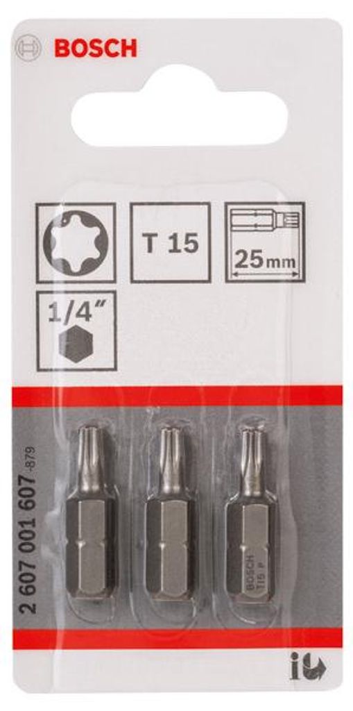 Schrauberbit Extra-Hart T15, 25 mm, 3er-Pack Produktbild 