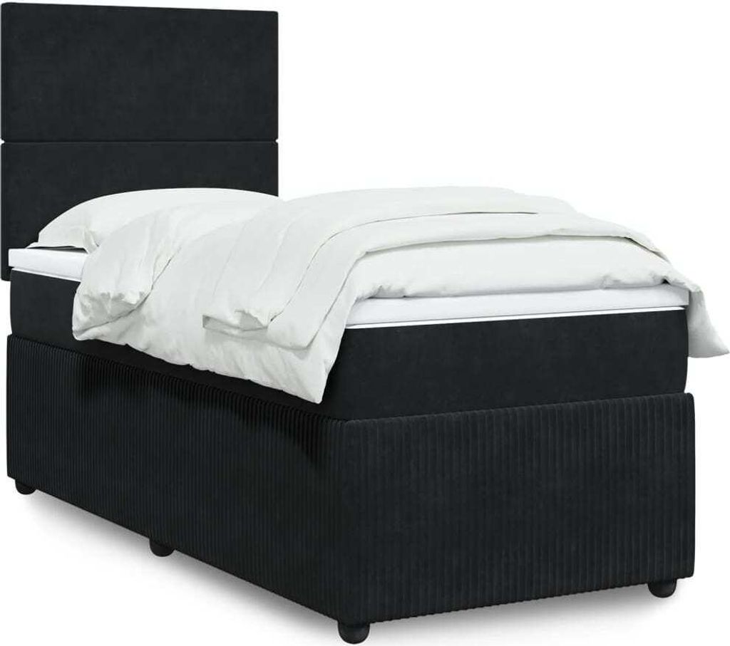 Maison Exclusive - Boxspringbett mit Matratze Schwarz 90x200 cm Samt