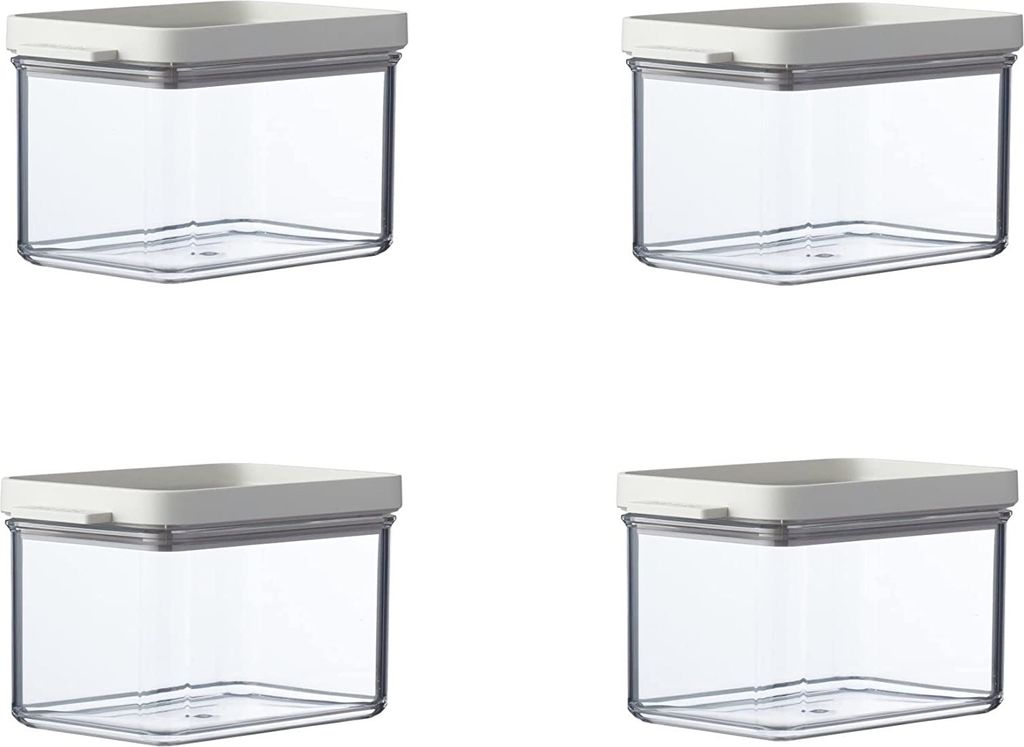 Mepal 4-tlg Vorratsdosen Spar-Set Omnia 700 ml Nordic White/Weiß Vorratsdose Frischhaltedose - ideal für die Aufbewahrung von trockenen Lebensmit...