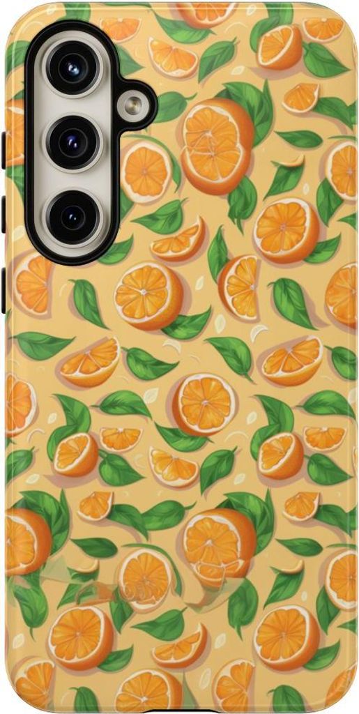 Fröhliches Orangenmuster – Hülle Kompatibel mit Samsung Galaxy S24 Plus