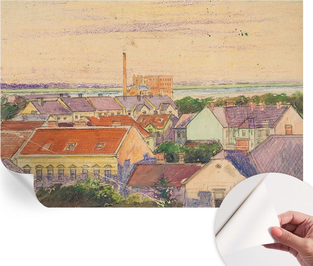 Selbstklebende Wandtapete - Dekorative Tapete für Wohnzimmer - Klebefolie für Wandbilder - Tapetenfolie für Wanddekoration - 152x104 cm - Stadtd...