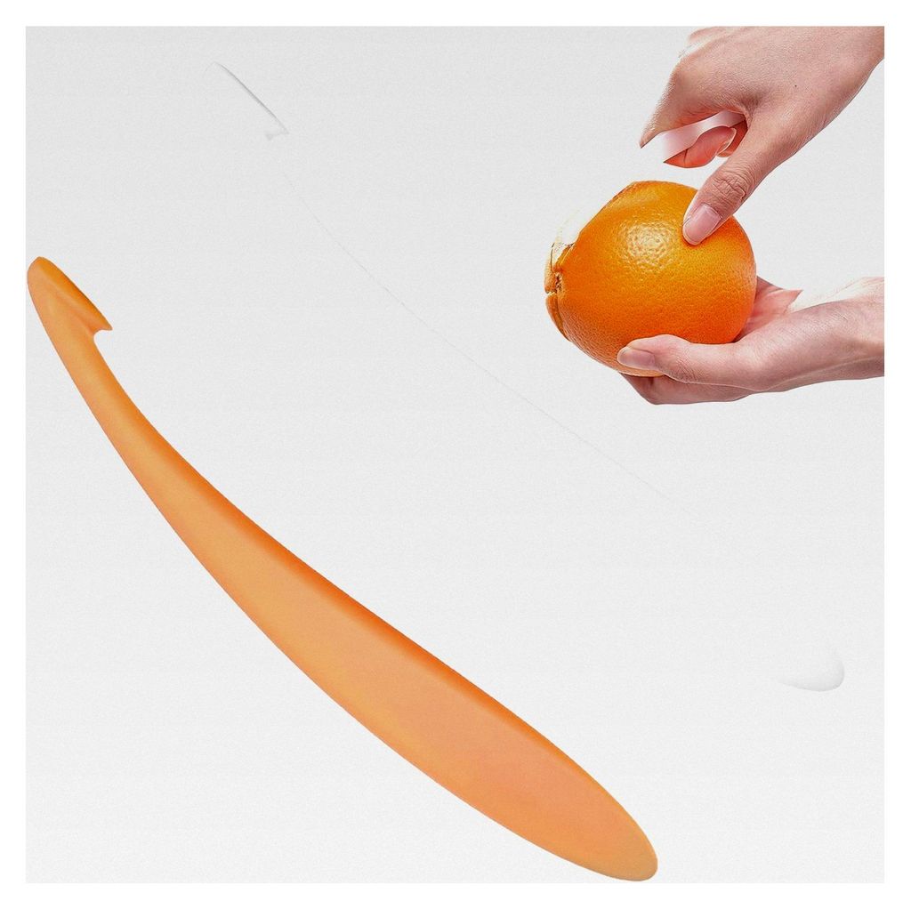 2 Stück Orangenschäler, Manuelles Schälen von Zitrusfrüchten, Praktisches Küchengerät für den Alltag (Orange, Weiß)