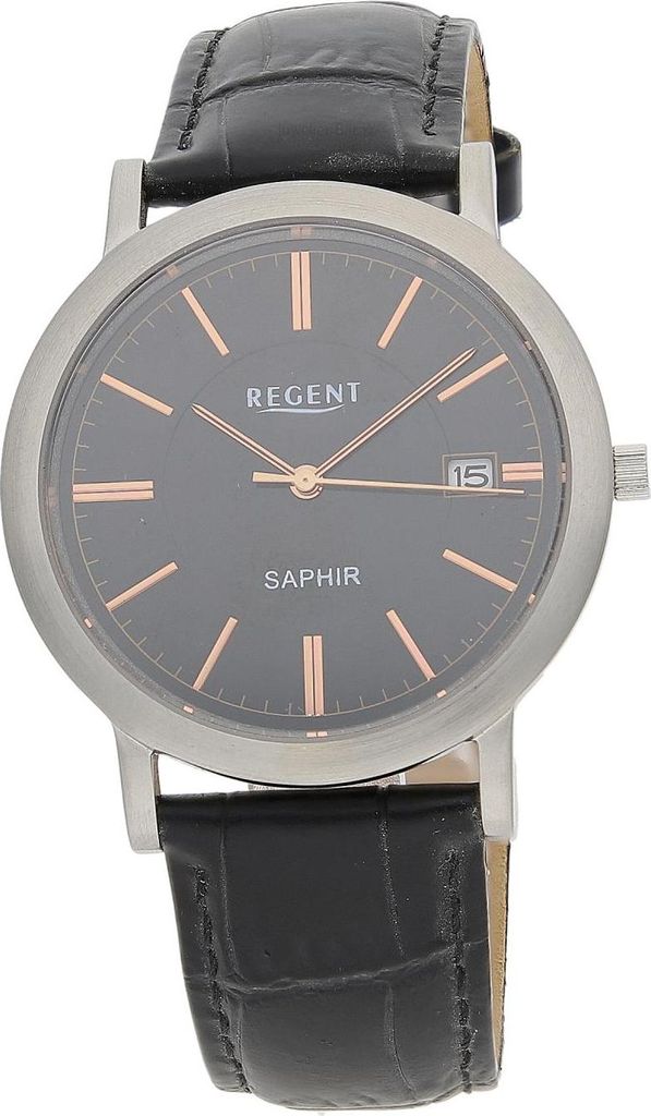 Regent Uni Armbanduhr 3590stqus Leder, schwarz