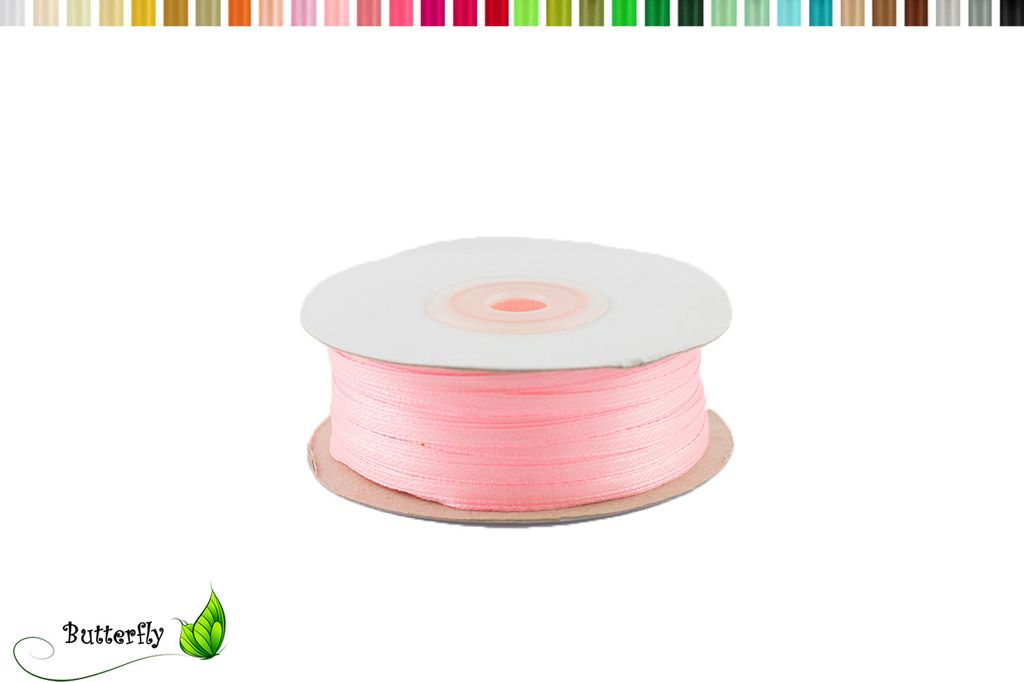 Satinband 3mm x 91m Rolle, Farbe:037 hell rosa Produktbild 