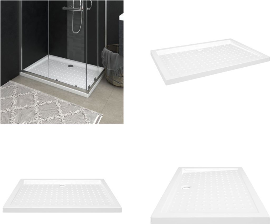 vidaXL Duschwanne Anti Rutsch Weiß 70x100x4 cm ABS - Duschwanne - Duschwannen - Duschtasse - Duschtassen