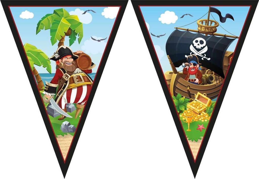 Banner Girlande Flaggen PIRATEN Pirateninsel 230cm