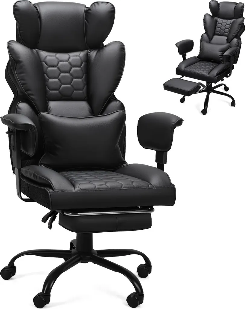 Chaise de bureau Jayseuw contre le mal de dos avec soutien lombaire