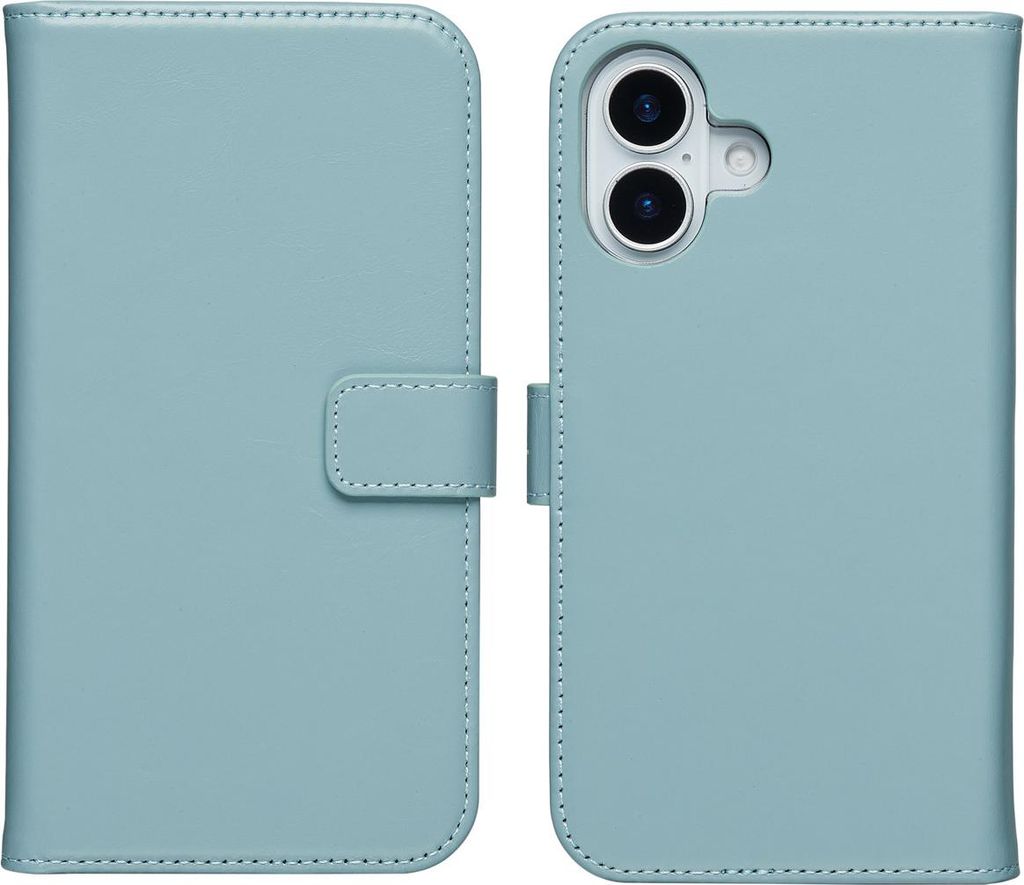 Selencia Echtleder Klapphülle iPhone 17 - Hellblau