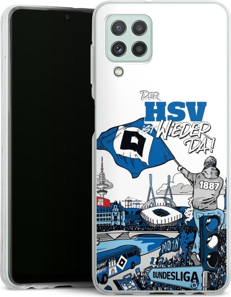 DeinDesign Handyhülle für Samsung Galaxy A22 4G Silikon Hülle Case Smartphone Schutzhülle Aufstieg Hamburger SV Offizielles Lizenzprodukt