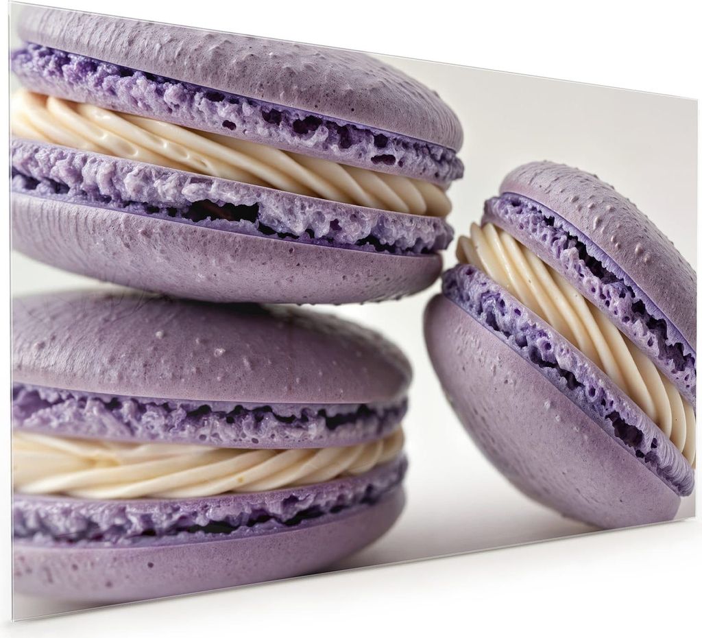 Küchenrückwand Spritzschutz Glas mit Motiv Lila Macarons 40 x 40 cm