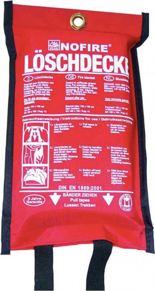 Löschdecke 1,20x1,20m DIN EN 1869 Brandschutzdecke Feuerlöschdecke 120cm