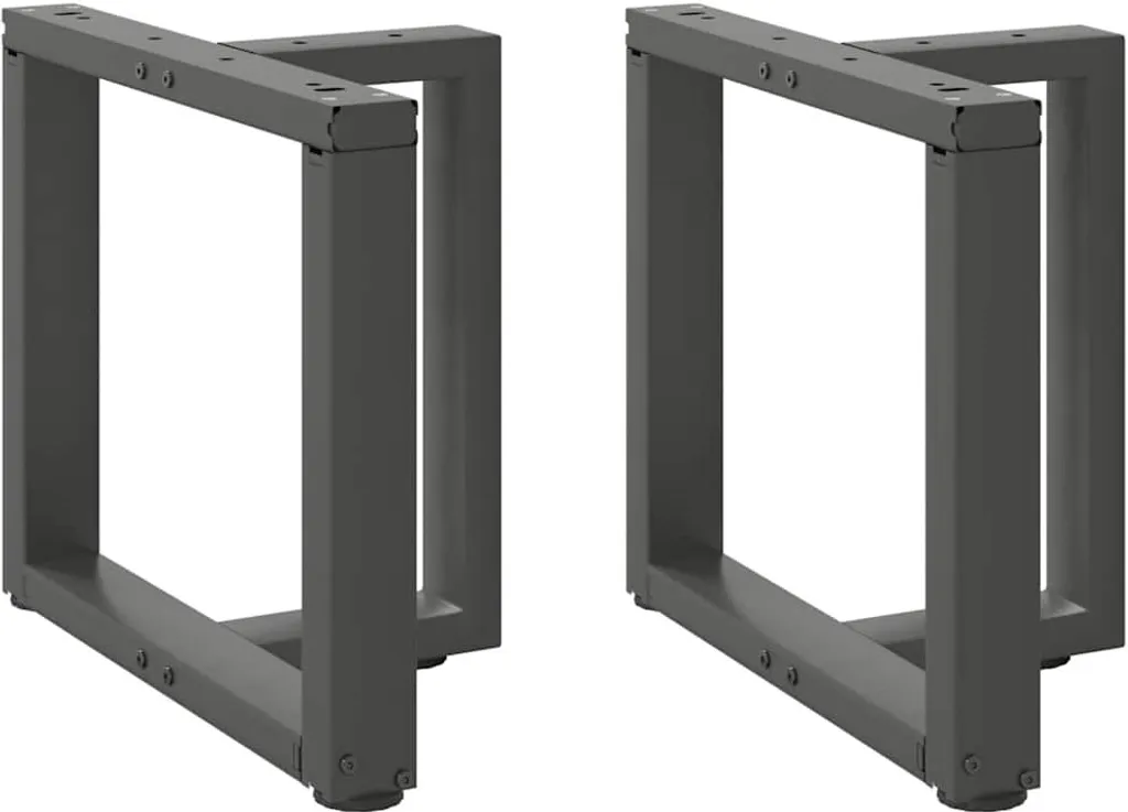 Piedi per Tavolino Design a T Acciaio Antracite 50x25x42 cm