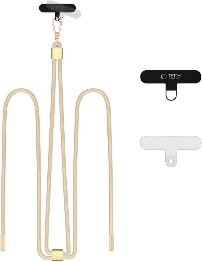 Tech-Protect C2S Rope Crossbody Strap Beige/Gold
