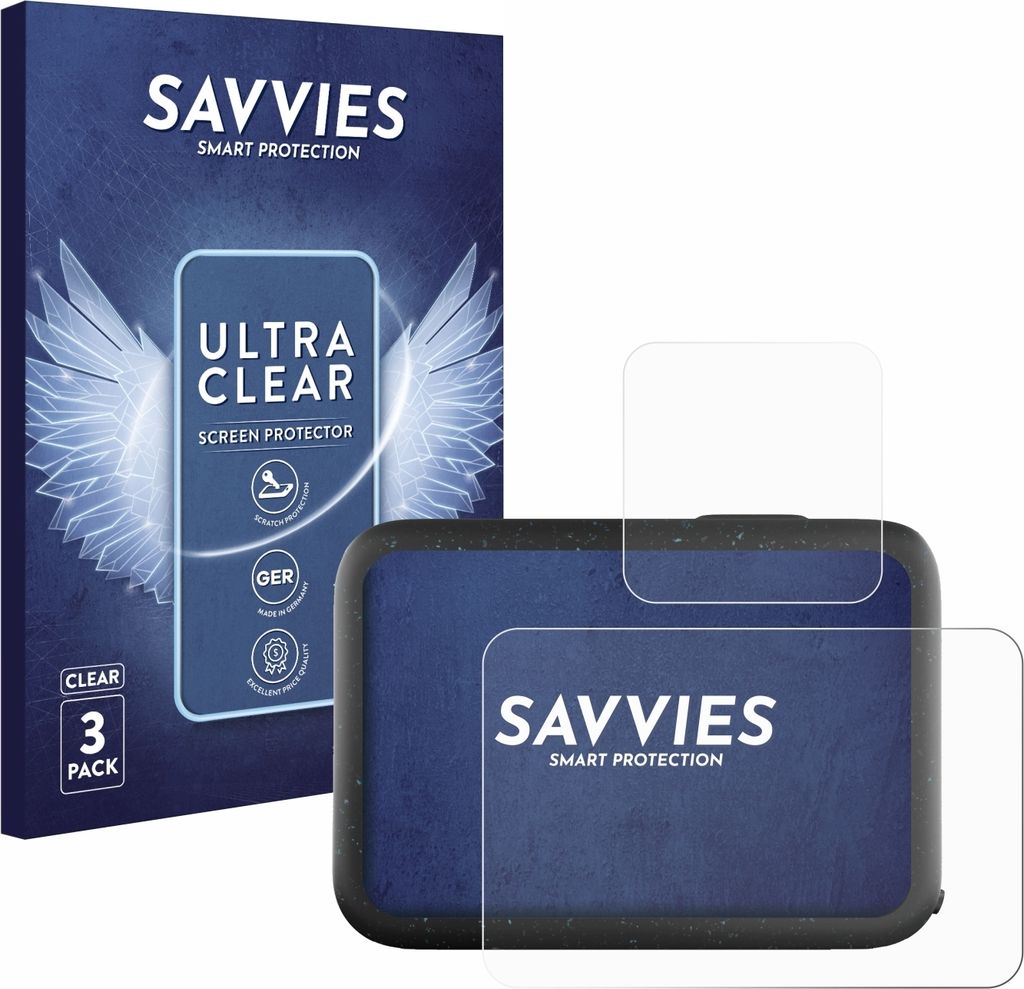 6x Für GoPro Hero 12 Black Schutzfolie Savvies Displayschutz Display Schutz Folie Klar Transparent