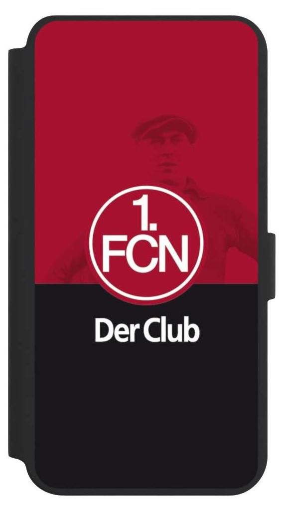 NIVOCASE Klapphülle für Samsung Galaxy S24+ Handyhülle aus Kunst Leder NIVOflip schwarz 1. FC Nürnberg Der Club Offizielles Lizenzprodukt