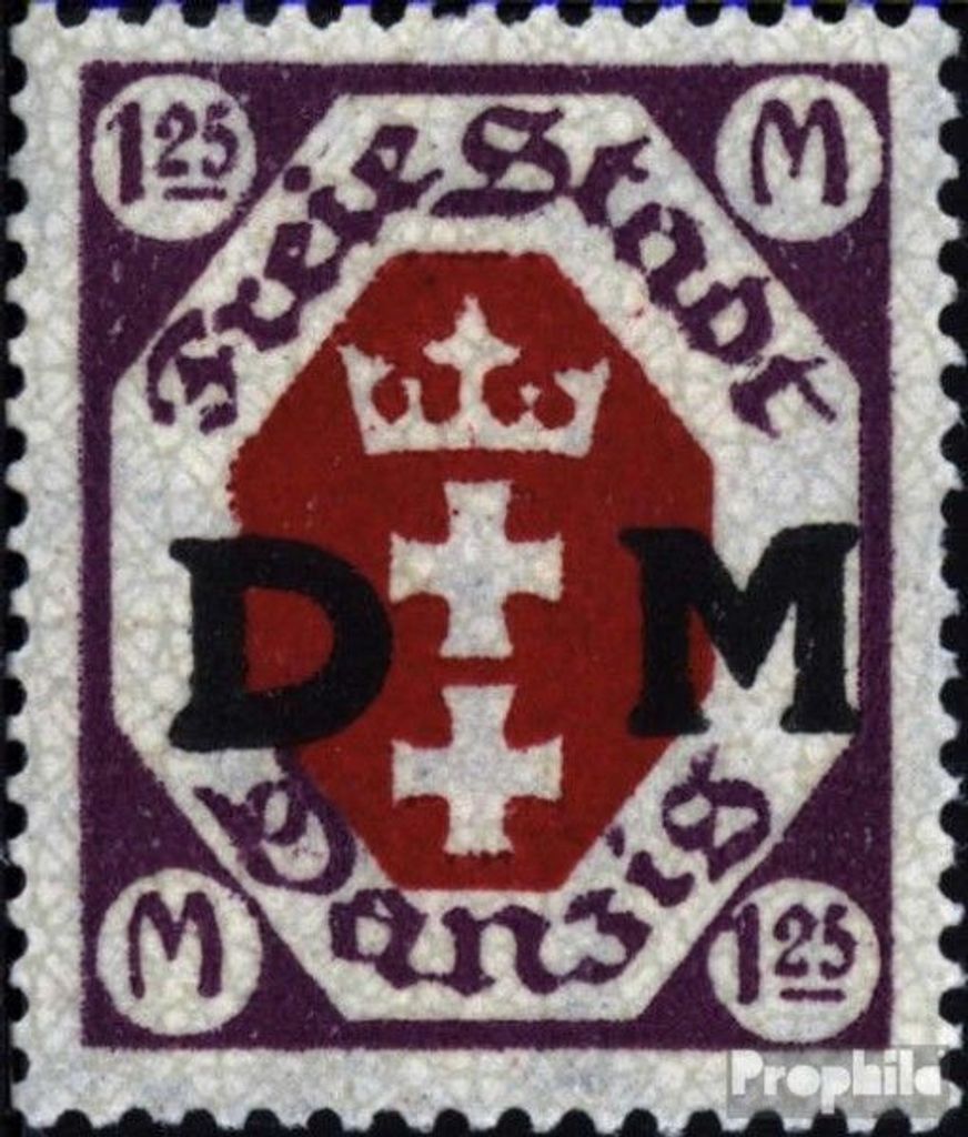 Briefmarken Danzig 1922 Mi D17 postfrisch Dienstmarke
