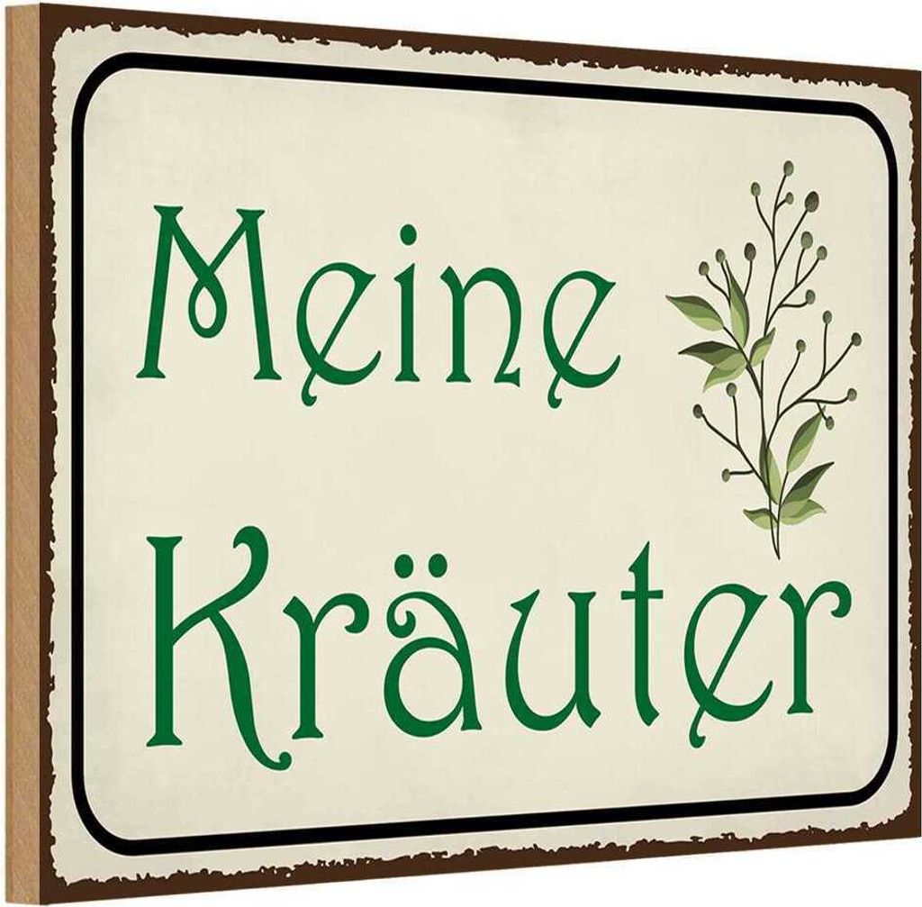 vianmo Holzschild 12x18 cm meine Kräuter Geschenk Produktbild 