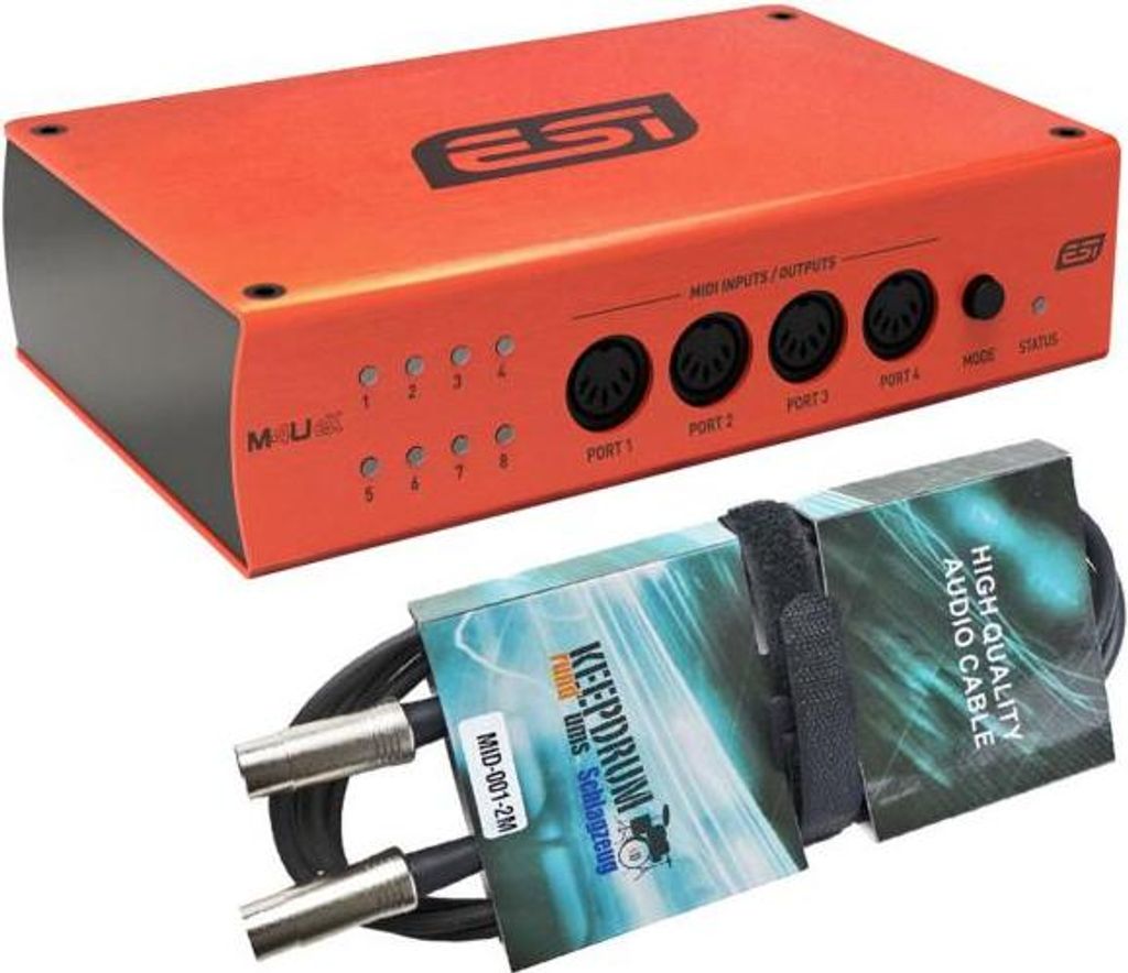 ESI M4U eX USB 3.0 MIDI-Interface mit MIDI-Kabel