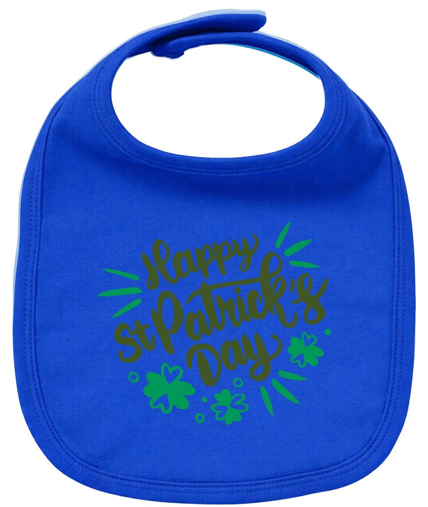 Huuraa Baby Lätzchen St. Patrick’s Day Kleeblatt Royal Blue Klettverschluss Baumwolle Latz Geschenkidee