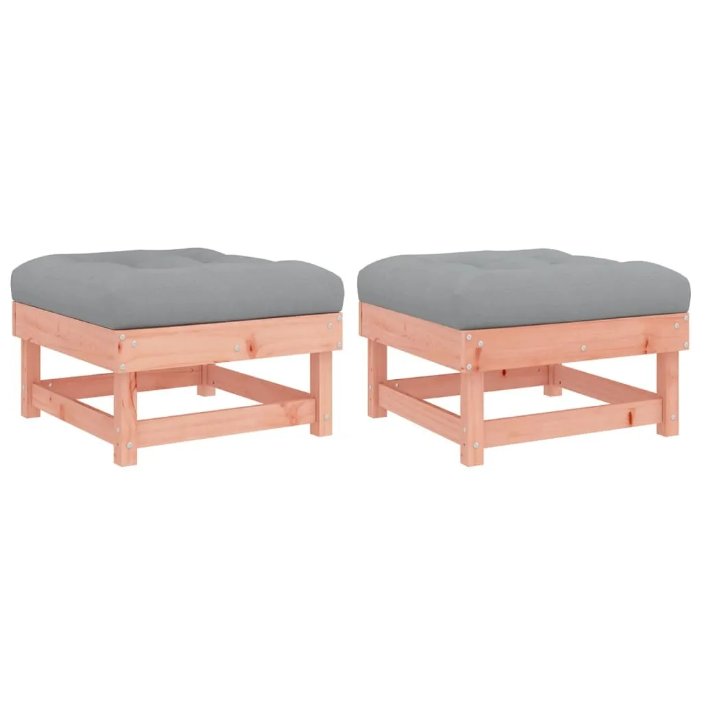 Set 2 Sgabelli Giardino Abete Douglas Massiccio con Cuscini - Offerta