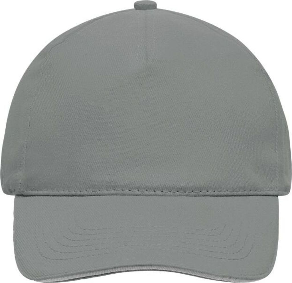 5 Panel Cap mit kontrastfarbigem Sandwich dark-grey/light-grey, Gr. one size