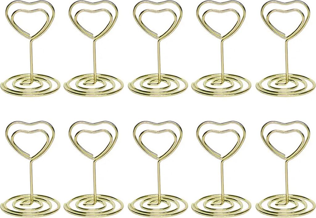 10/15/20Pcs Tisch Nummer Halter Stehen Herz Form Spirale Basis Memo Foto Karte Ort Ständer Hochzeit party Decor