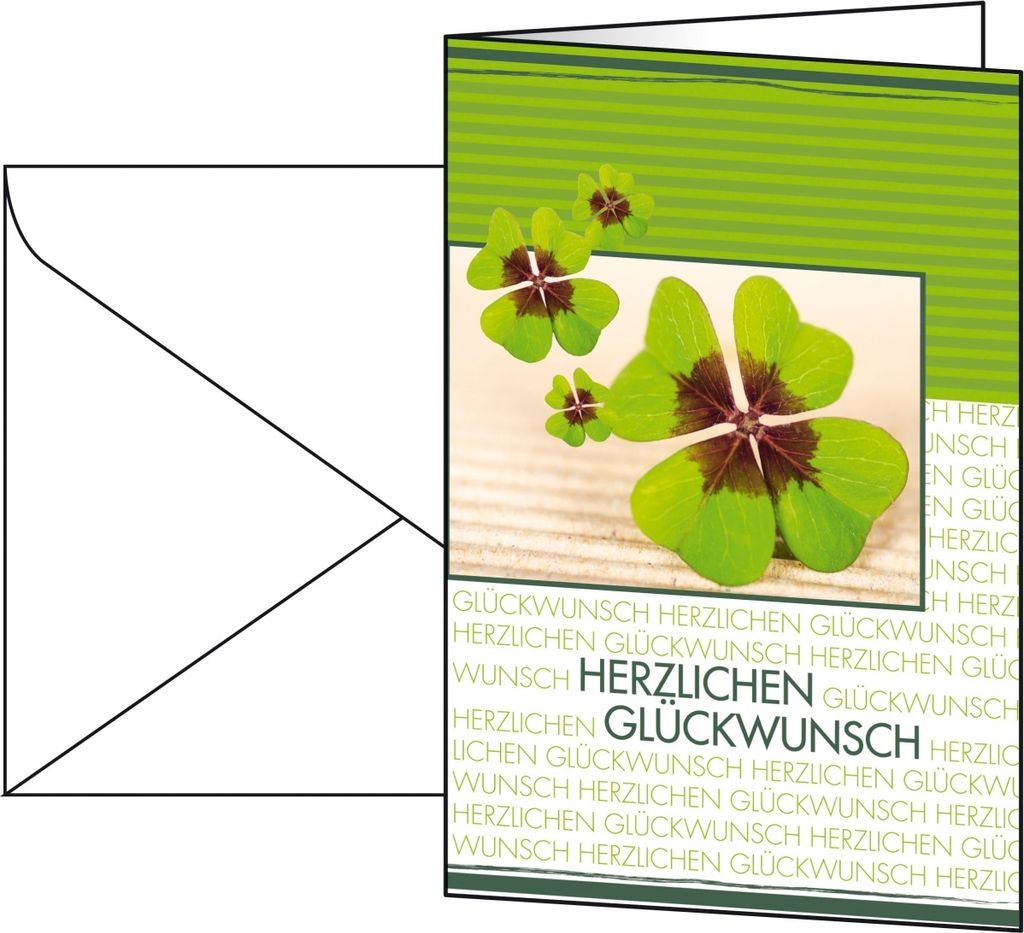 Faltkarte Fortune 115x170mm 220g/qm VE=20x10 Stück incl. Umschläge