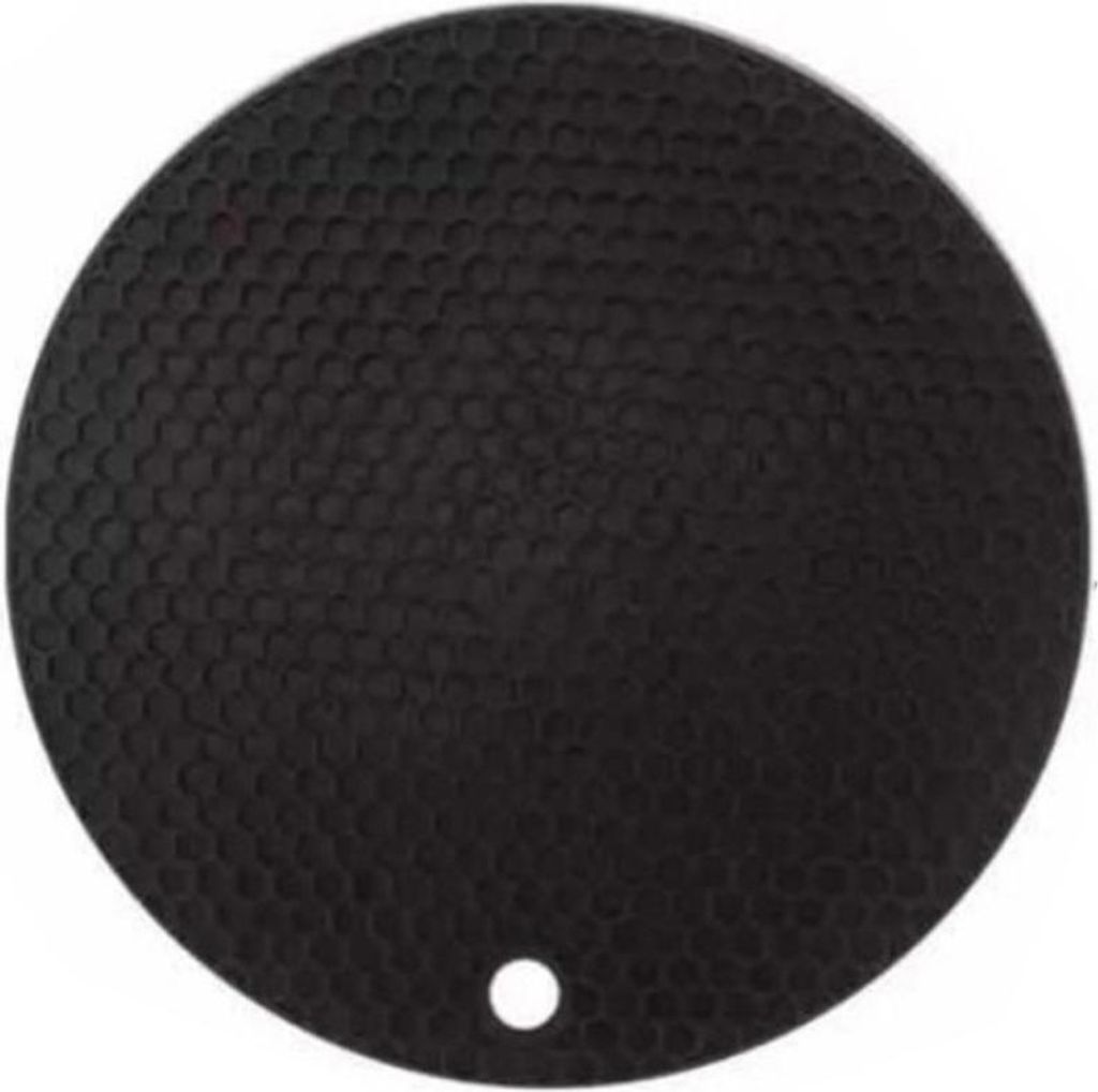 Runde Tischunterlage aus schadstofffreiem Gummi, rutschfest, hitzebeständig, abwaschbar, isoliert für Tassen und Schüsseln, Schwarz