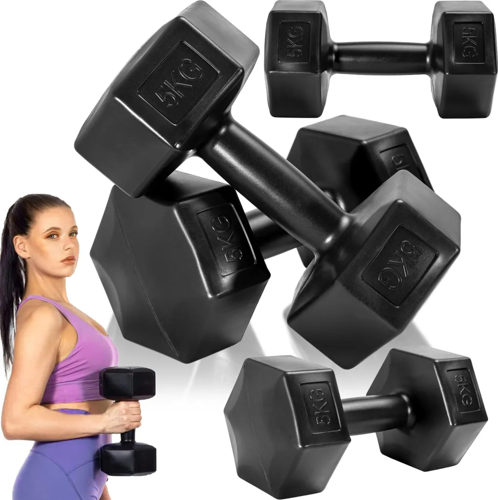 Matériel Musculation : Set 2x5kg Haltères Fonte OLIMP pour Fitness
