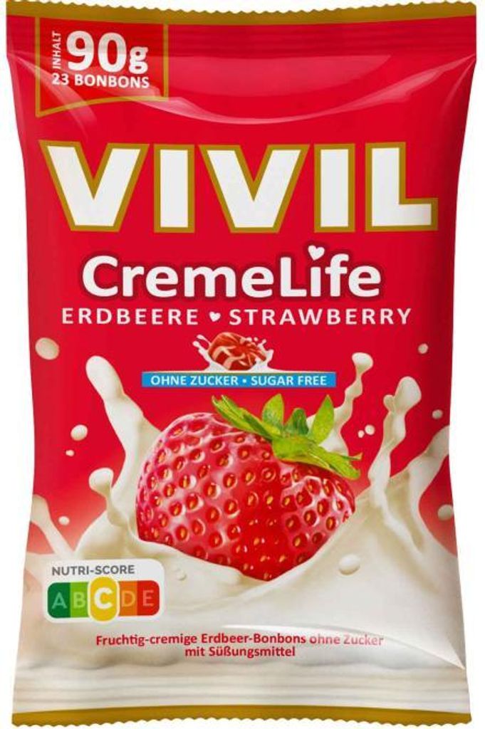 Vivil CremeLife Erdbeere ohne Zucker 90g Produktbild 