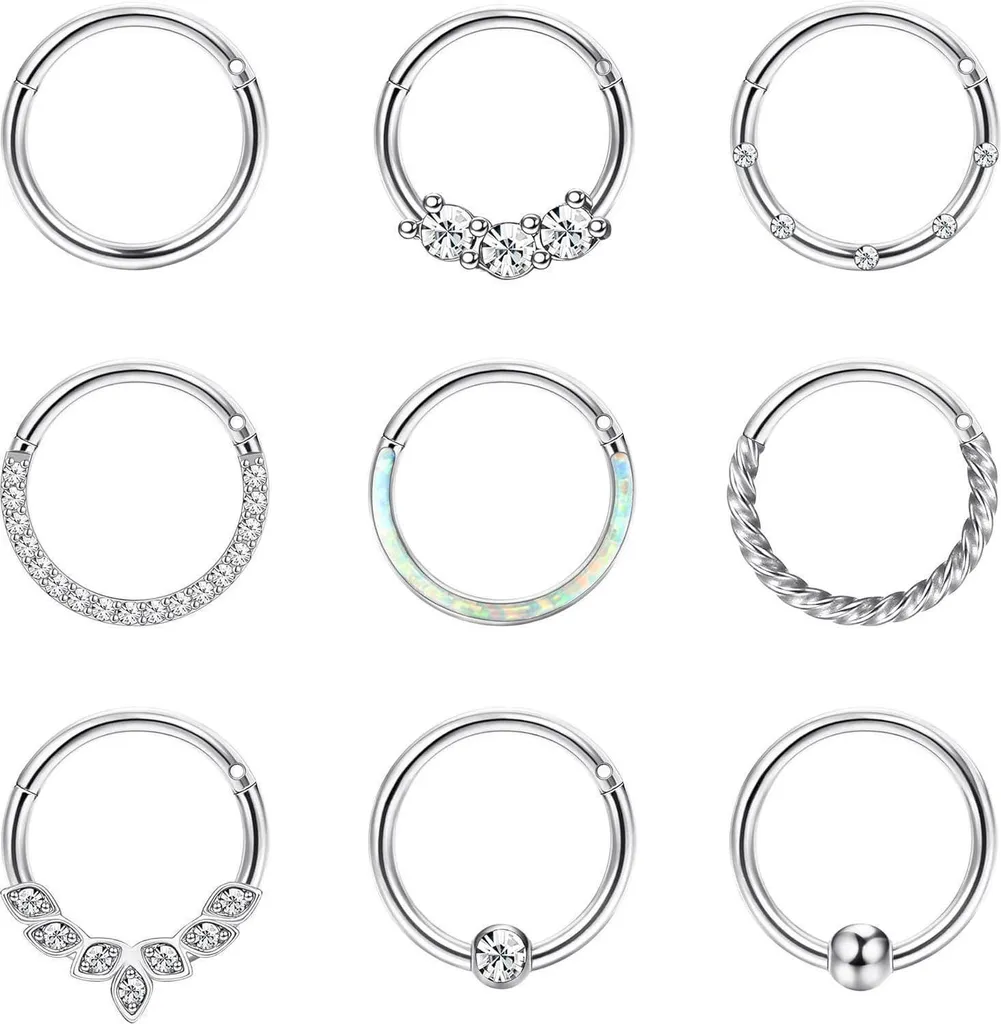 Lot de Bijoux de Corps Multi-piercings pour Hélix Tragus et Septum Mix