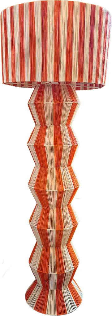 Lampadaire Boho 160cm Tulum Beige Orange - Design Naturel et Chaleureux