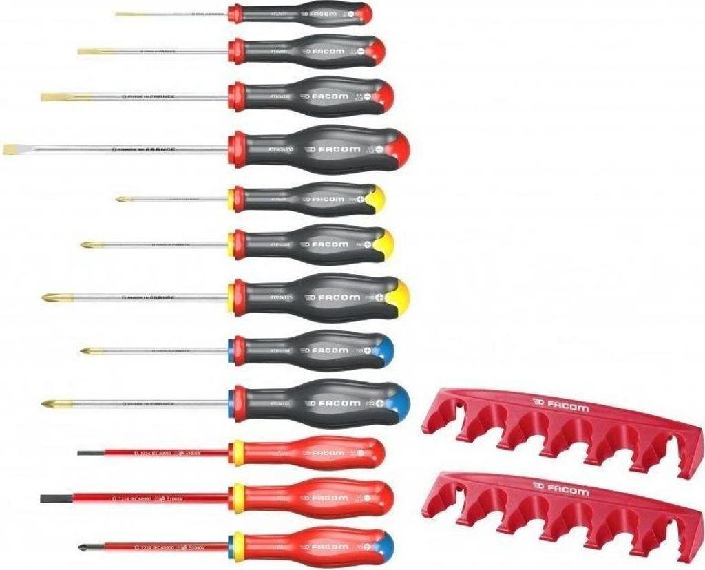 Facom Schraubendreher-Set 12-tlg u. 2 Halter