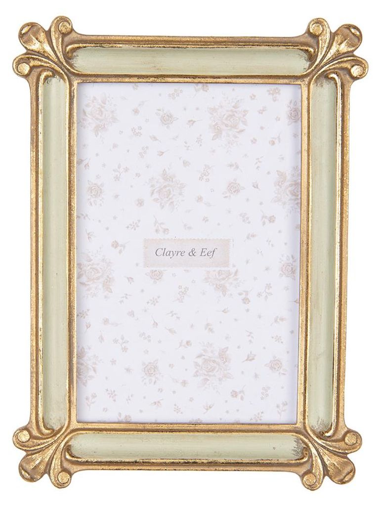 Clayre & Eef Bilderrahmen 10x15 cm Goldfarbig Kunststoff Produktbild 