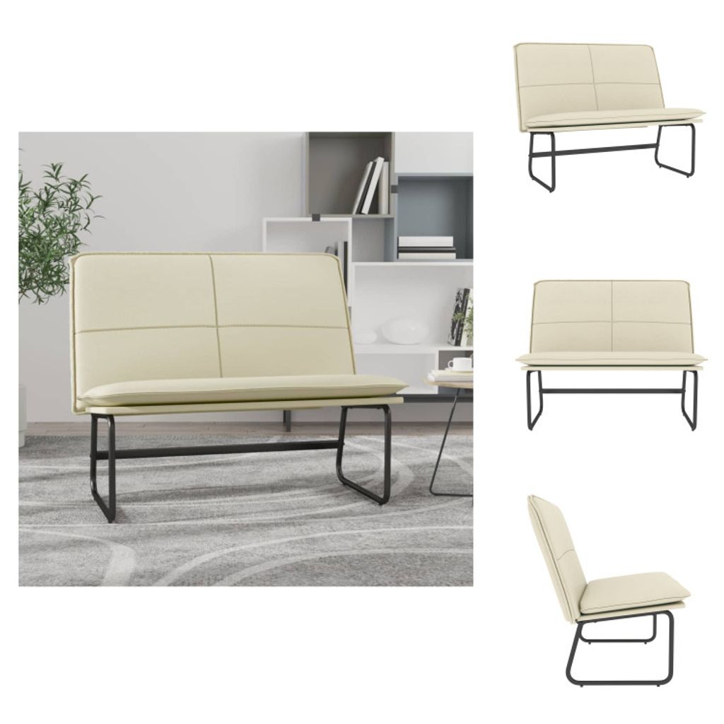 vidaXL Sitzbank Creme 100x75x76 cm Kunstleder - Sitzbänke