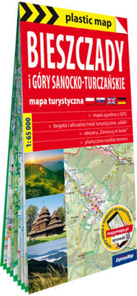 Bieszczady i Góry Sanocko-Turczańskie mapa turystyczna 1:65 000