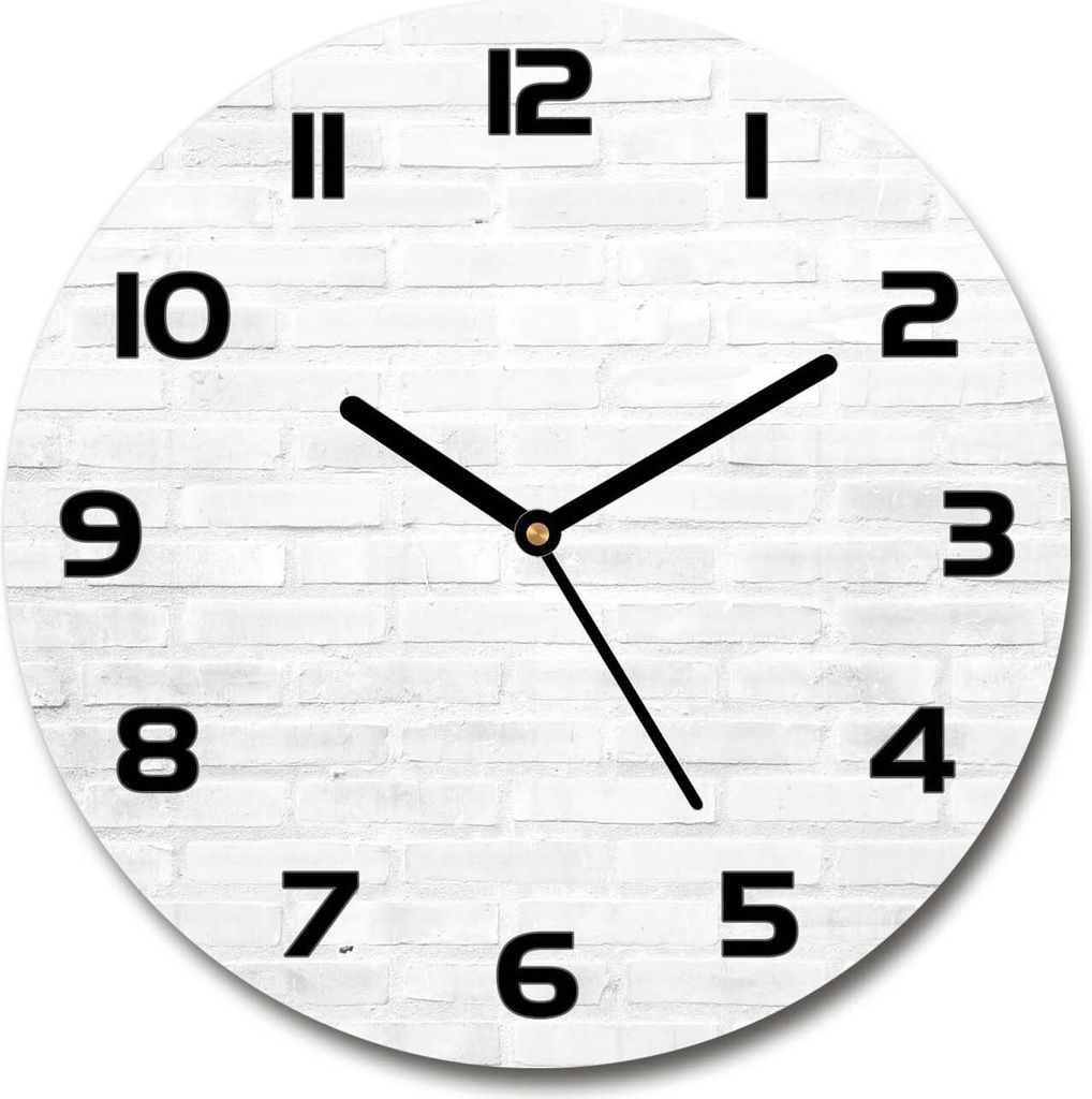 Wanduhr aus Glas 30fi Glasbild Glasuhr Gehärtetes Glas - schwarze-zeiger - Brick wall
