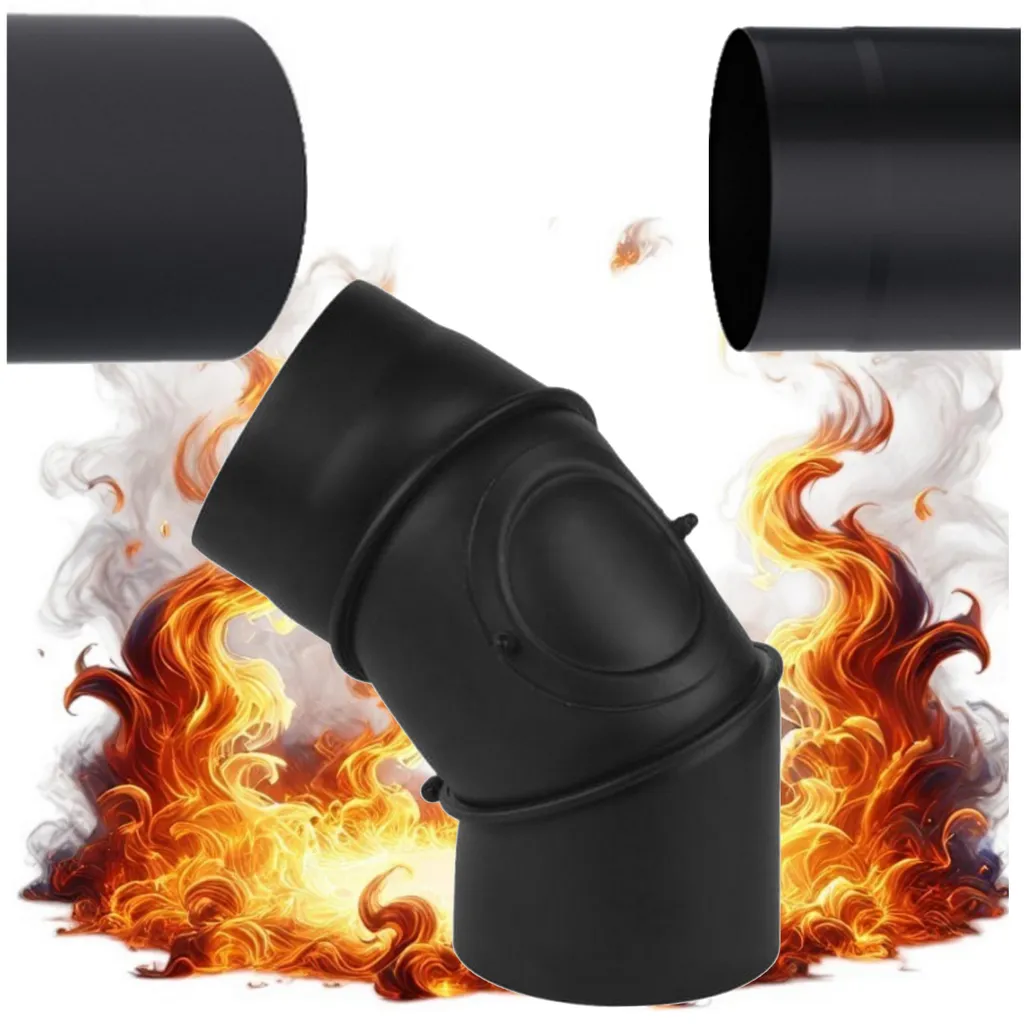 Gomito Fumi Ø 200mm Acciaio 2mm Regolabile 0-90° Norma Europea