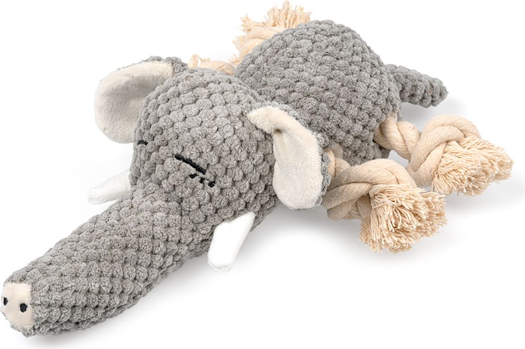 Hundespielzeug Kuscheltier RAGI Welpenspielzeug Kauspielzeug große kleine Hunde Elefant Plüsch Seil Zerrspielzeug Zahnreinigung Baumwolle
