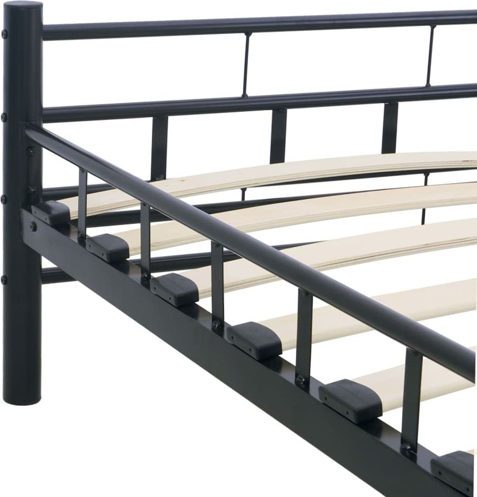 vidaXL Rama łóżka czarna stal 200x200 cm Zdjęcie produktu 6